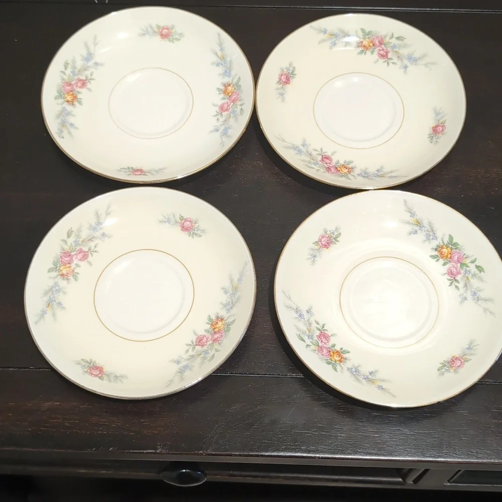 Four (4) Homer Laughlin Nautilus Ferndale Cup And Saucer Sets
